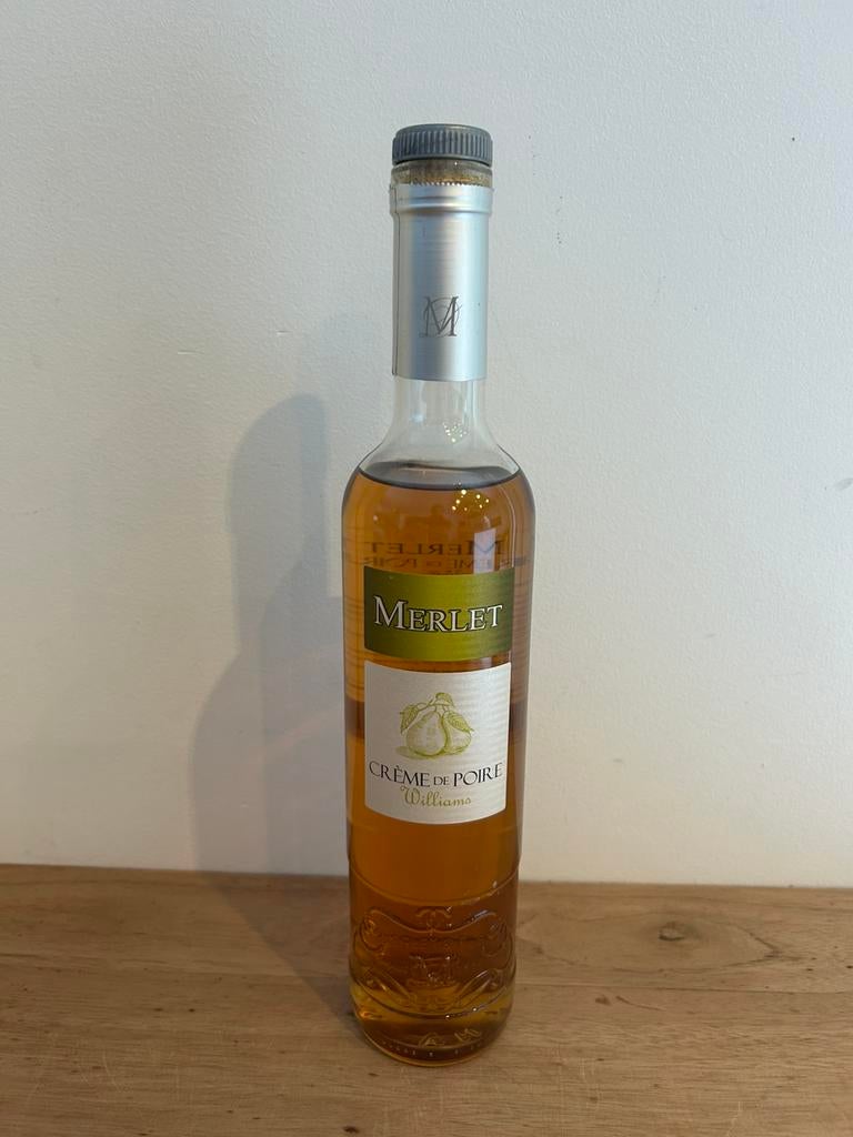Merlet creme de Poire Williams 50cl 18% ouverte, Verzamelen, Ophalen of Verzenden