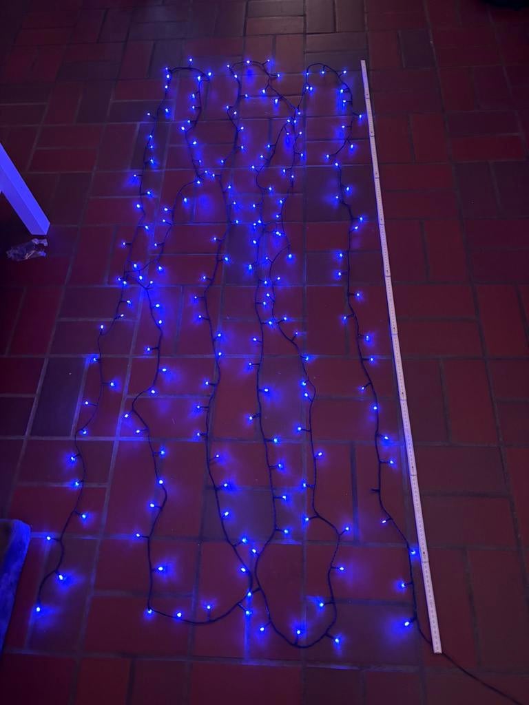 Blauwe kerstlichtjes 12m verschillende standen, Diversen, Kerst, Ophalen of Verzenden, Zo goed als nieuw