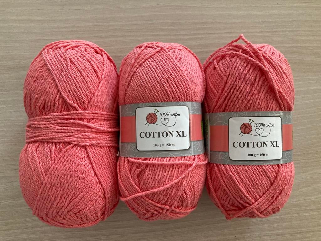 Breiwol roze katoen 300 gram, Hobby en Vrije tijd, Ophalen of Verzenden, Zo goed als nieuw