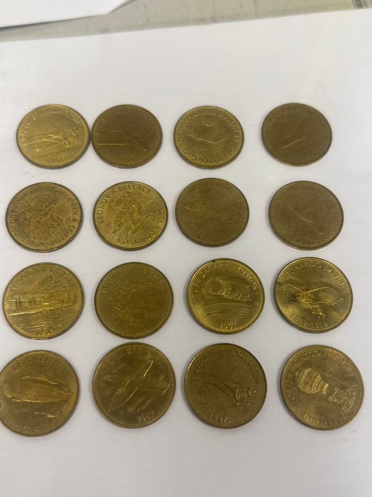 Shell munten ruimte luchtvaart, Ophalen of Verzenden, Munten
