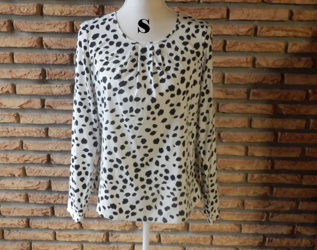 (168) -chemisier femme t.s noir blanc cassé - vero moda -, Enlèvement ou Envoi, Vero Moda, Taille 36 (S), Comme neuf