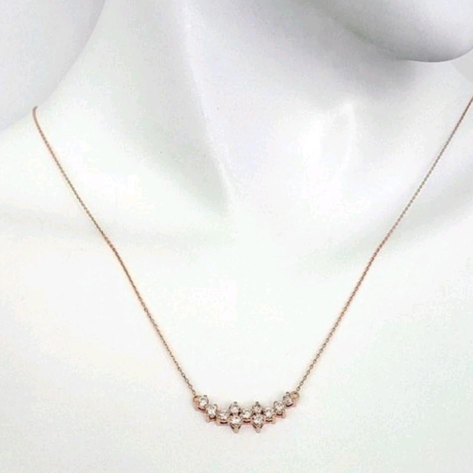 14 kt roségouden halsketting met Diamanten, Ophalen of Verzenden