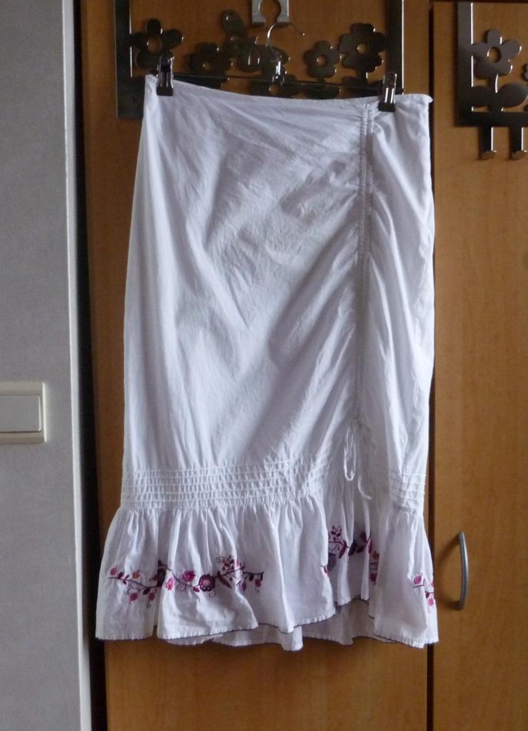 Lange witte rok met bloemen borduursel van MEXX  Maat 36-38, Ophalen of Verzenden