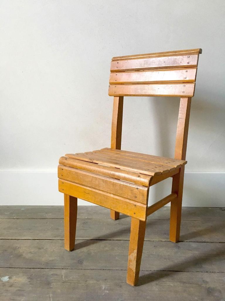 Vintage houten kinderstoeltje, Kinderen en Baby's, Kinderstoelen, Ophalen, Gebruikt, Overige typen