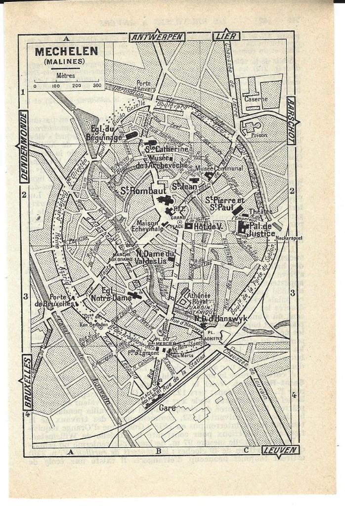 1955 - Mechelen stadsplannetje, Boeken, Atlassen en Landkaarten, Verzenden, België