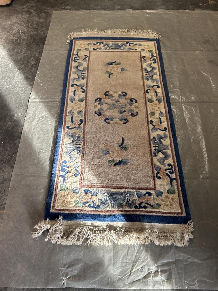 Tapis Orient chinois  Baussol  bleu beige Petit 125€ super, Maison & Meubles, 200 cm ou plus, Bleu, Enlèvement, Utilisé