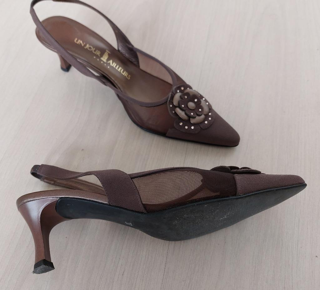 Escarpin brun soir 37 1 Jour Ailleurs, comme neuf, Pumps, Bruin, Un jour ailleurs, Ophalen of Verzenden