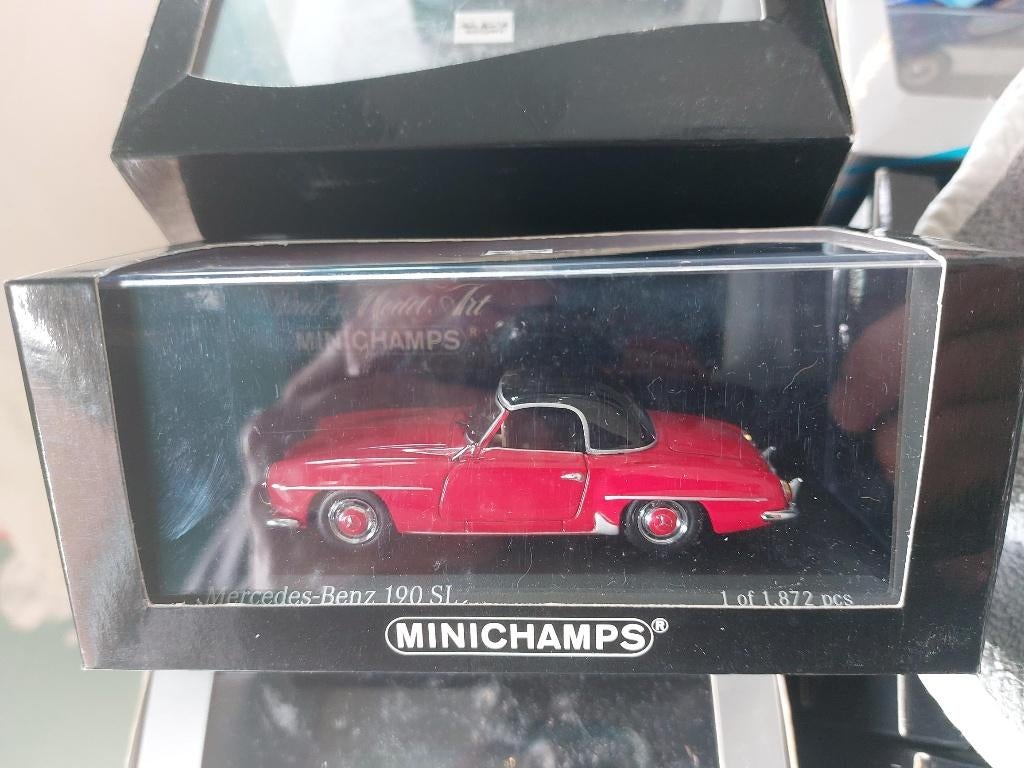 Minichamps Mercedes 190 SL de 1955 red 1/43, Ophalen of Verzenden, Nieuw, Auto, MiniChamps