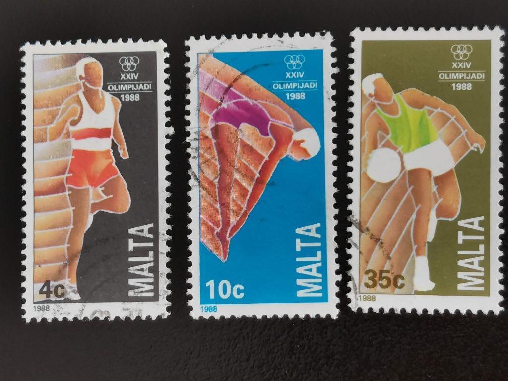 Malte 1988 - sports - athlétisme, plongeon, basket-ball, Enlèvement ou Envoi, Malte, Affranchi