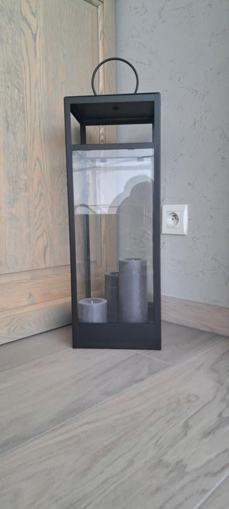 Grote metalen kaarskandelaar, Ophalen, Zwart, Metaal
