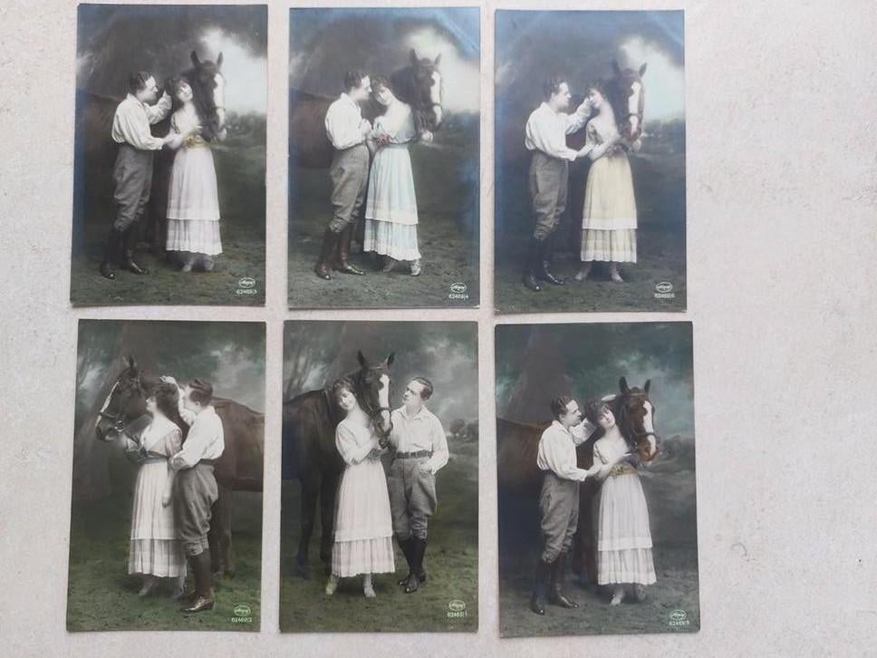 Mooie reeks fantasiekaarten (koppel met paard), Verzamelen, Verzenden