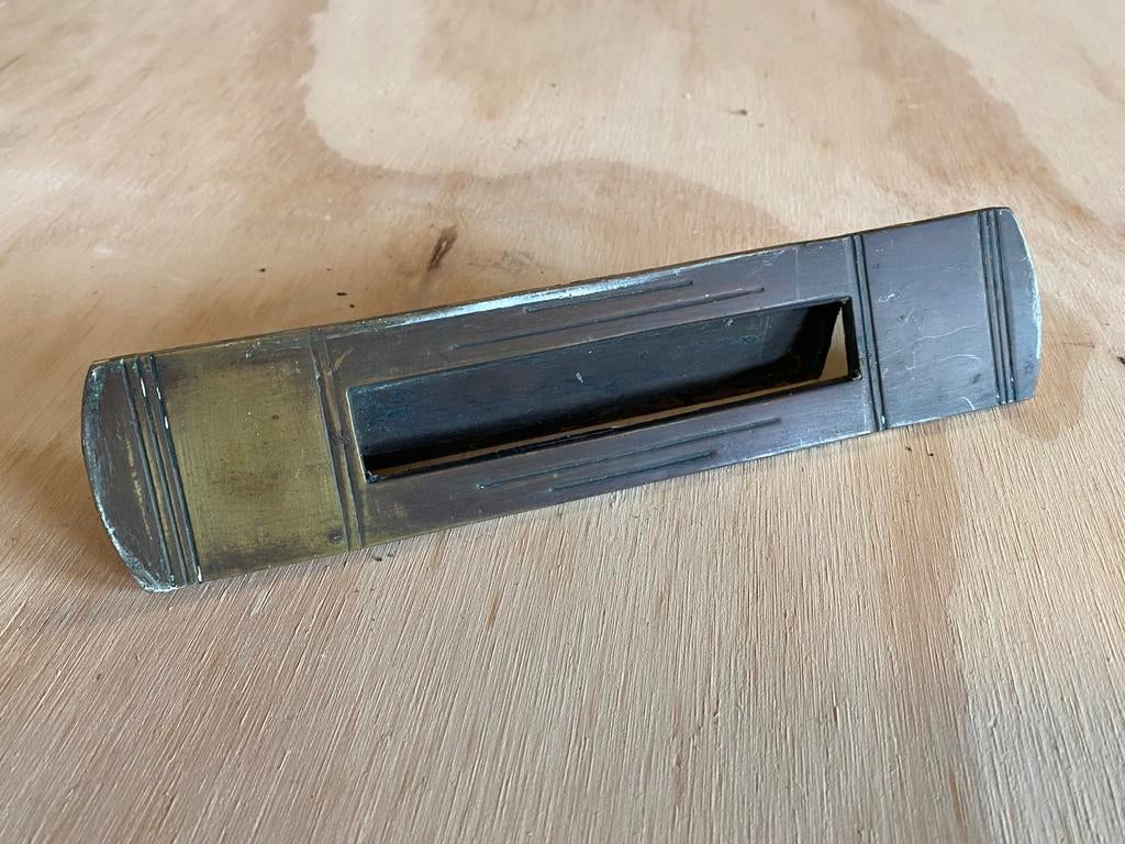 Retro/antieke koperen Brievenbus klep, Ophalen, Zo goed als nieuw