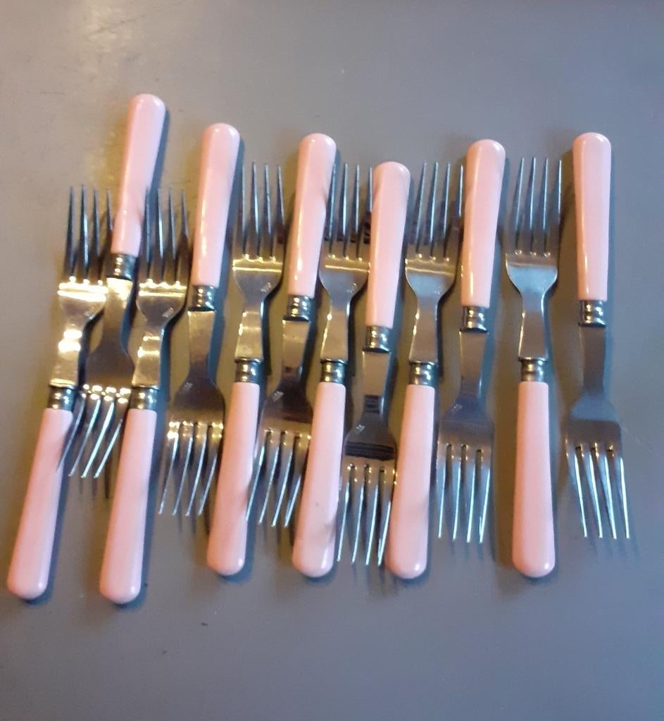 12 grandes fourchettes 4 dents (F), Maison & Meubles, Enlèvement ou Envoi, Utilisé, Synthétique