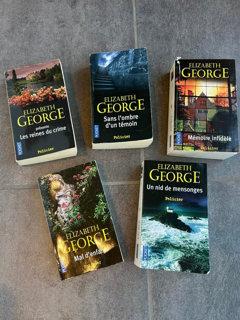 Lot 5 livres Elizabeth George (poche), Enlèvement ou Envoi