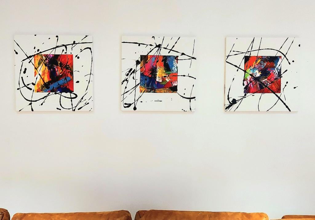 Peinture à 3 panneaux 50x50, Enlèvement