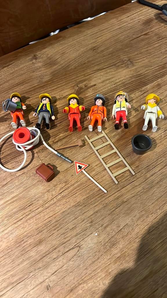 Playmobil 6 werkmannen + gereedschap, Kinderen en Baby's, Speelgoed | Playmobil, Ophalen of Verzenden, Gebruikt