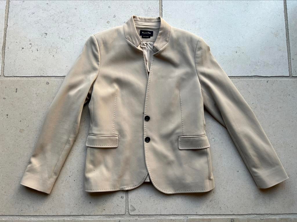 Blazer femme beige "Massimo Dutti", col montant, taille:44, Taille 42/44 (L), Massimo Dutti, Beige, Comme neuf