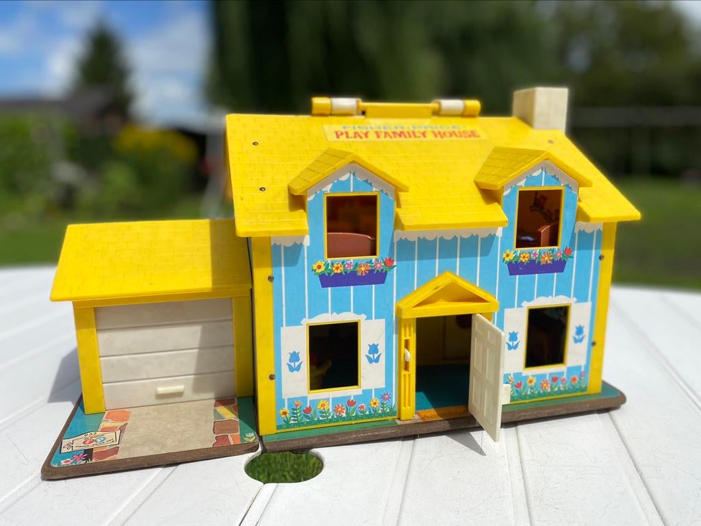 Vintage Fisher-price speelhuis play family house geel, Enlèvement ou Envoi