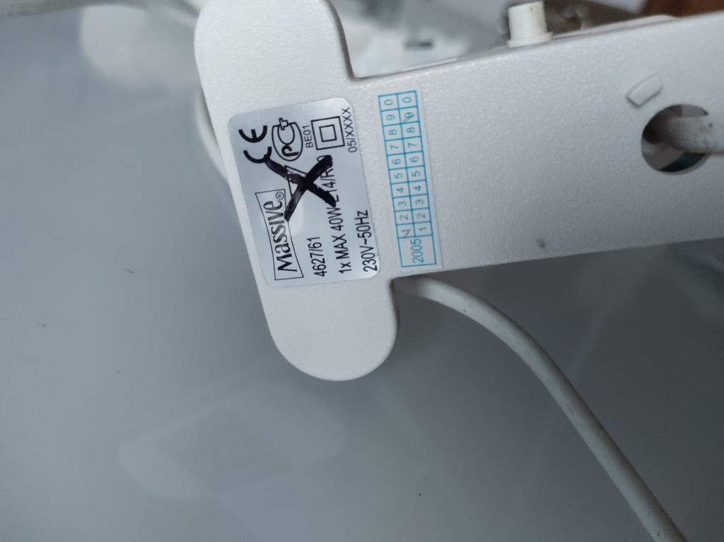 Lampe d'appoint Marque Massive, Maison & Meubles, Moins de 50 cm, Métal blanc, Enlèvement, Utilisé