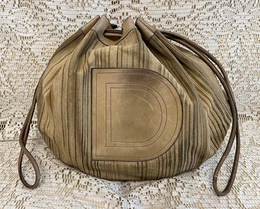 Sac DELVAUX cuir tressé vintage, Enlèvement ou Envoi, Comme neuf, Cuir