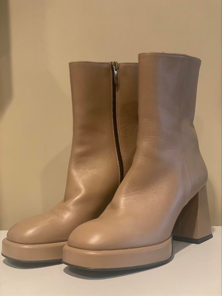 EVALUNA - Made in Italy lederen enkelboots (38,5), Kleding | Dames, Ophalen of Verzenden