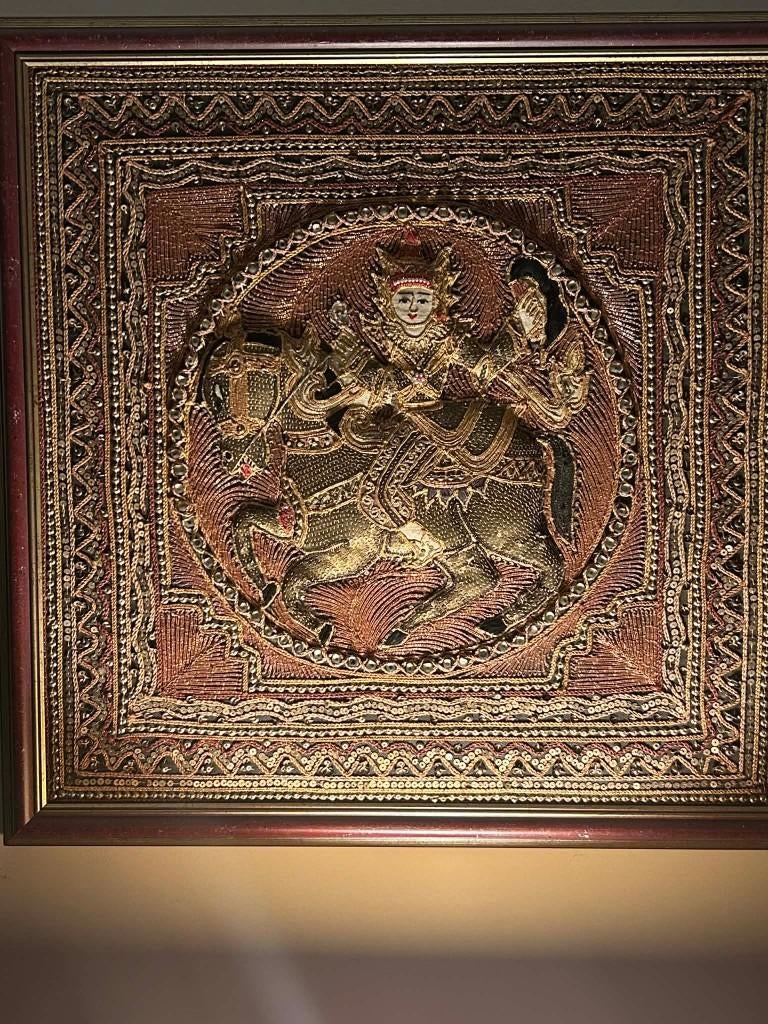 Ingelijst Thaïse kalaga, Antiek en Kunst, Ophalen