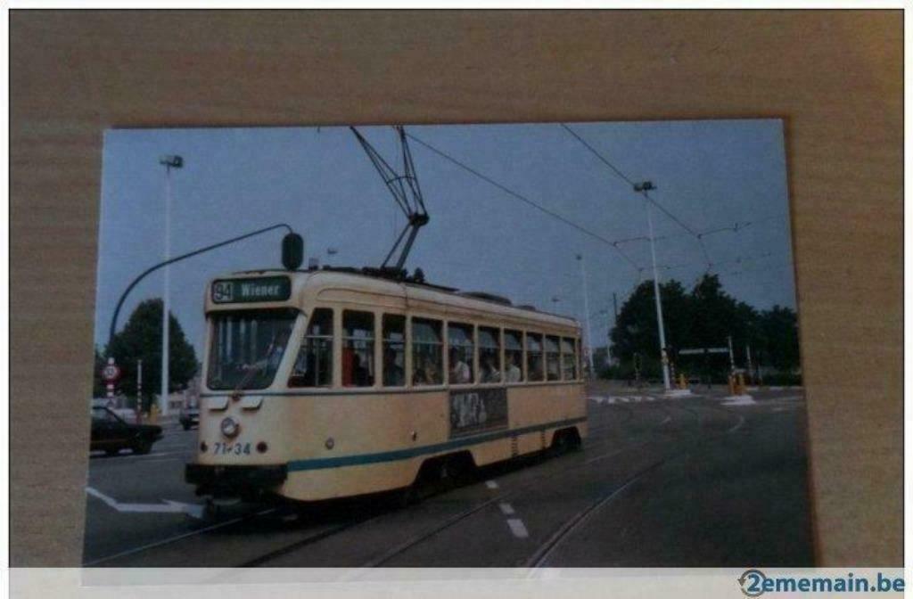 PCC 7134 STIB ligne 94 (Wiener) Square Jules De Trooz 1986, Envoi, Utilisé, Tram, Carte ou Gravure