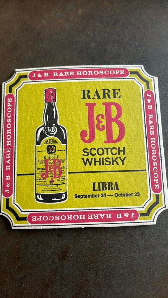 Vintage Whisky J&B Horoscope Libra onderzetters, Ophalen of Verzenden