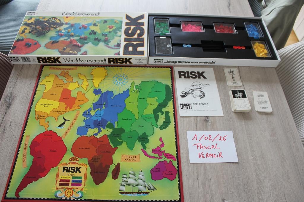 Witte Risk gezelschapsspel, Hobby en Vrije tijd, Vijf spelers of meer, Ophalen of Verzenden, Gebruikt, Parker