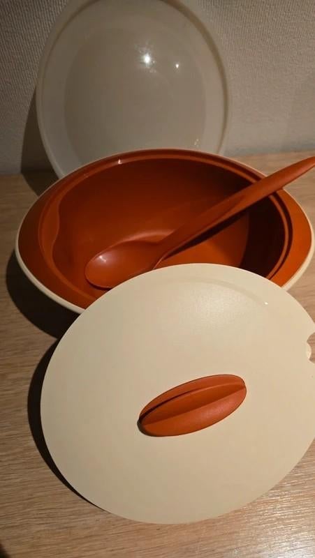 Tupperware Iso Duo dubbelwandige serveerschaal, Ophalen, Zo goed als nieuw, Oranje, Schaal