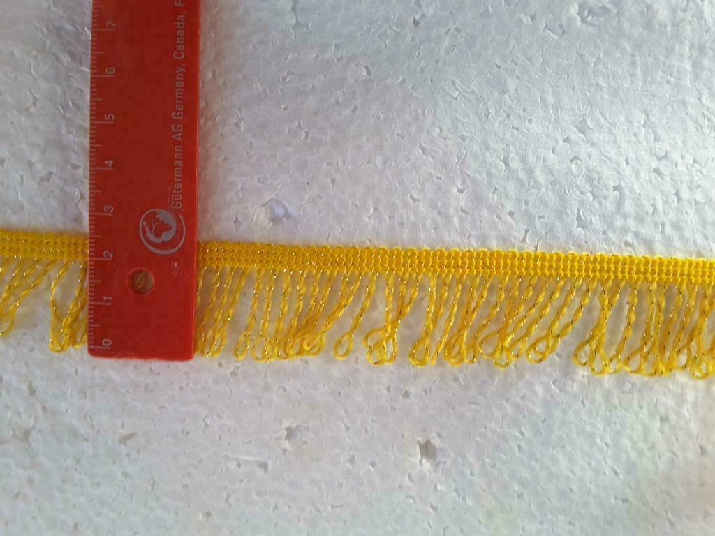 vlecht - oranje franje 25 mm met gouddraad F2548, Ophalen of Verzenden, Nieuw, Kant