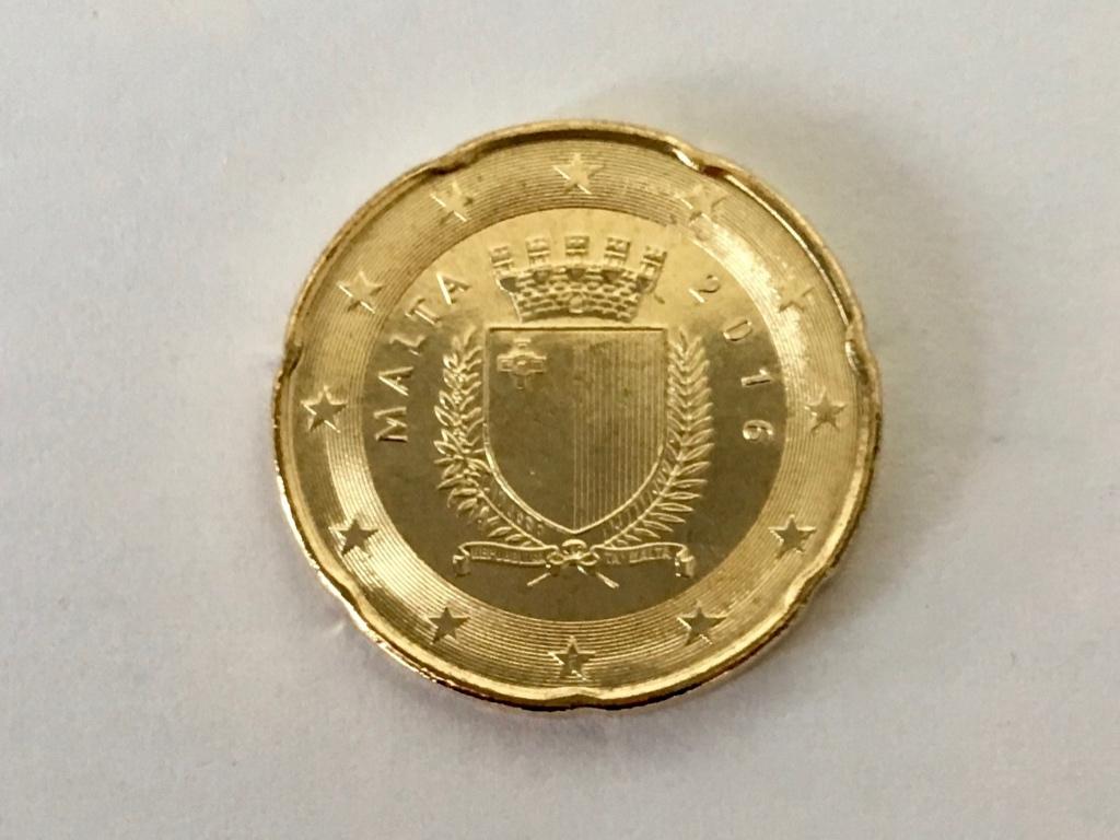 Malta 2016 20 Eurocent UNC, Envoi, Malte, 20 centimes, Monnaie en vrac