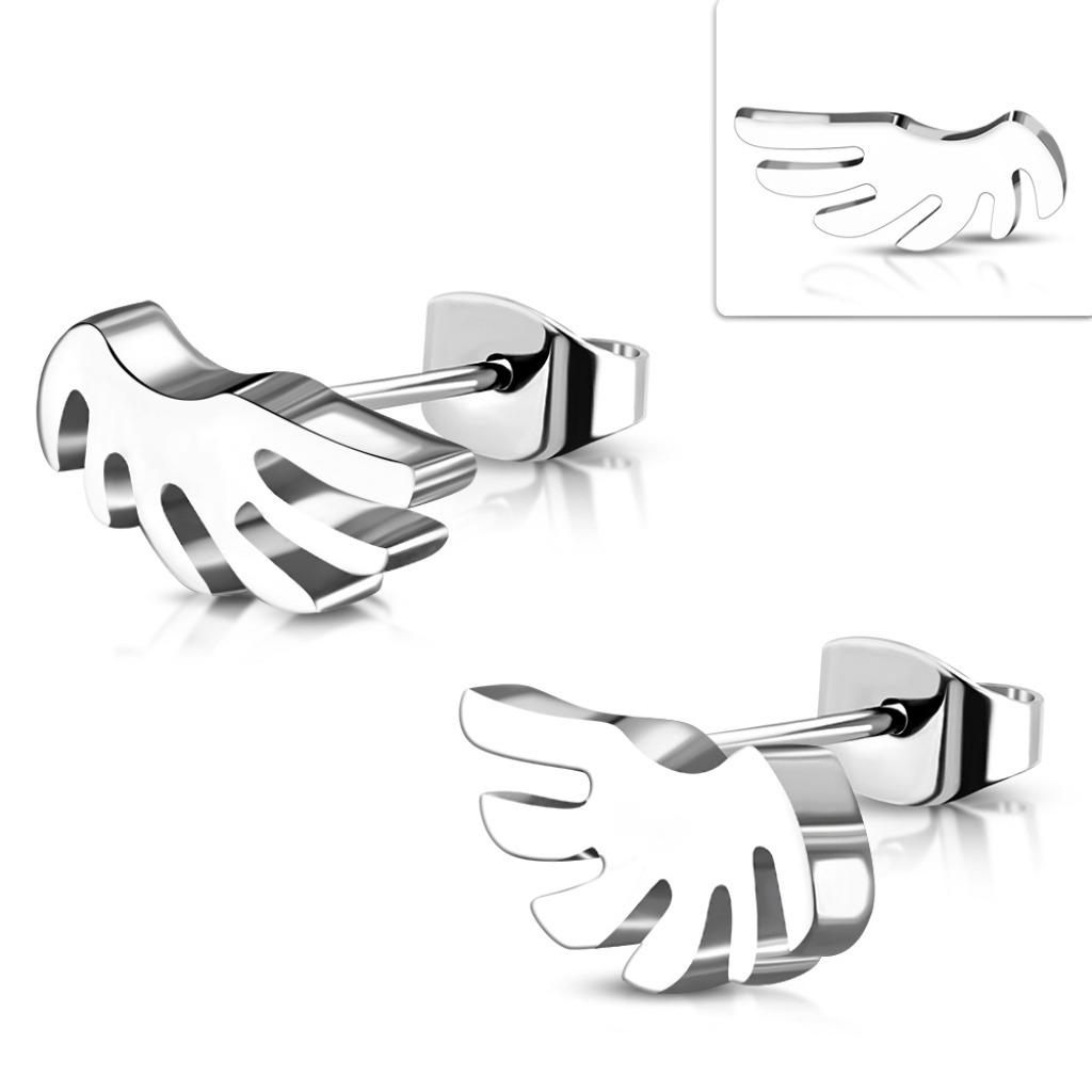 Boucles d'oreilles ange aile en acier, Enlèvement ou Envoi, Autres matériaux, Argent, Neuf