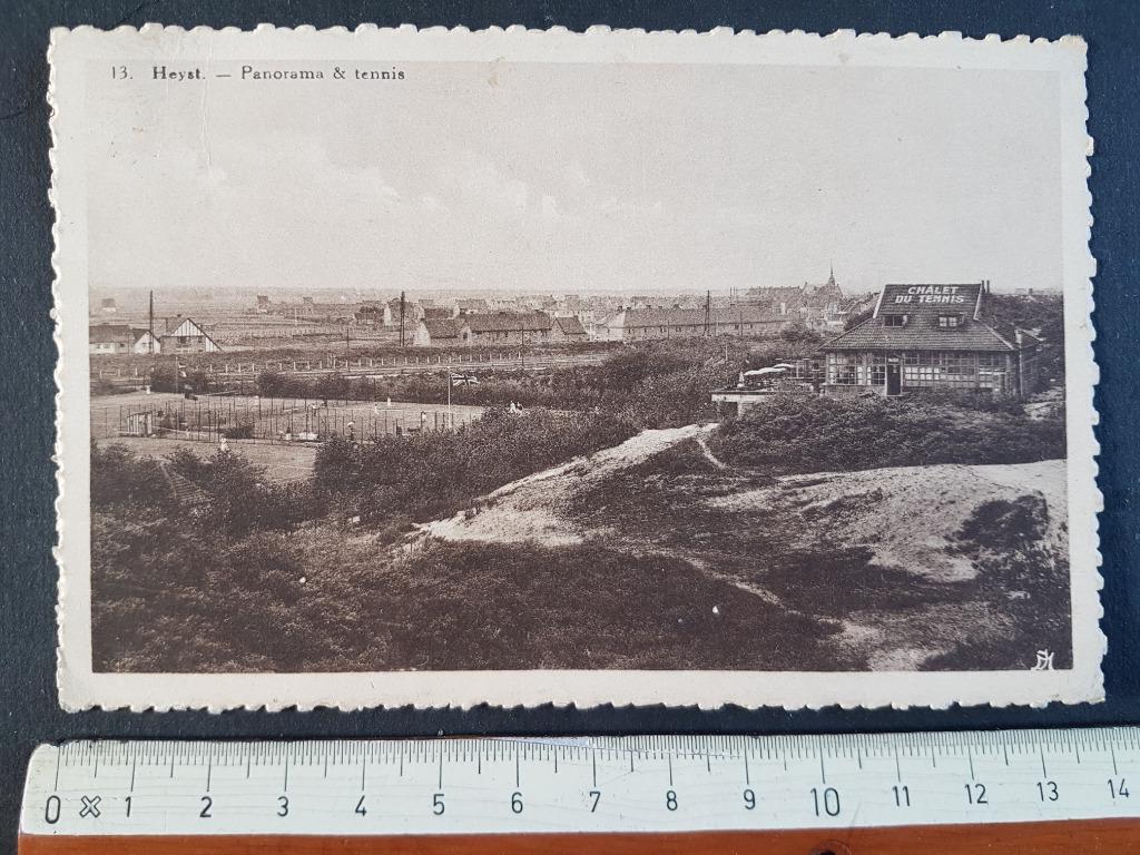 Postkaart Heist Heyst Panorama & tennis, Verzamelen, Ophalen of Verzenden, 1920 tot 1940, Gelopen, West-Vlaanderen