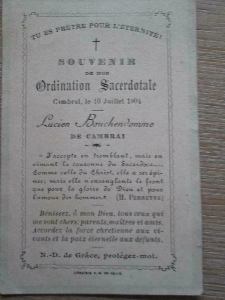 Bidprentje Priesterwijding 1904, Verzamelen, Verzenden, Bidprentje