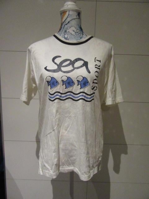 Witte T-shirt - dames - 36/38 - Queentex - Katoen, Kleding | Dames, Wit, Ophalen of Verzenden, Zo goed als nieuw, Korte mouw