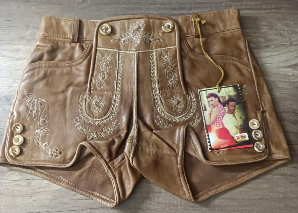 Short sexy cuir brun