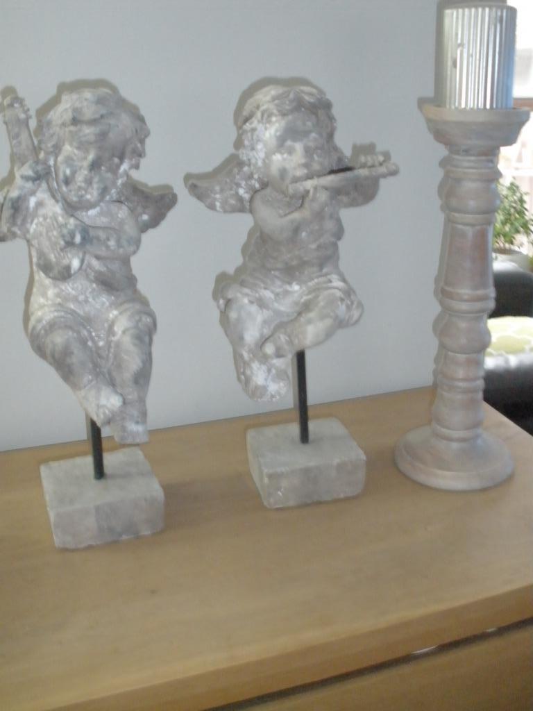 Déco  Nöël deux anges imitation pierre, Enlèvement ou Envoi, Utilisé
