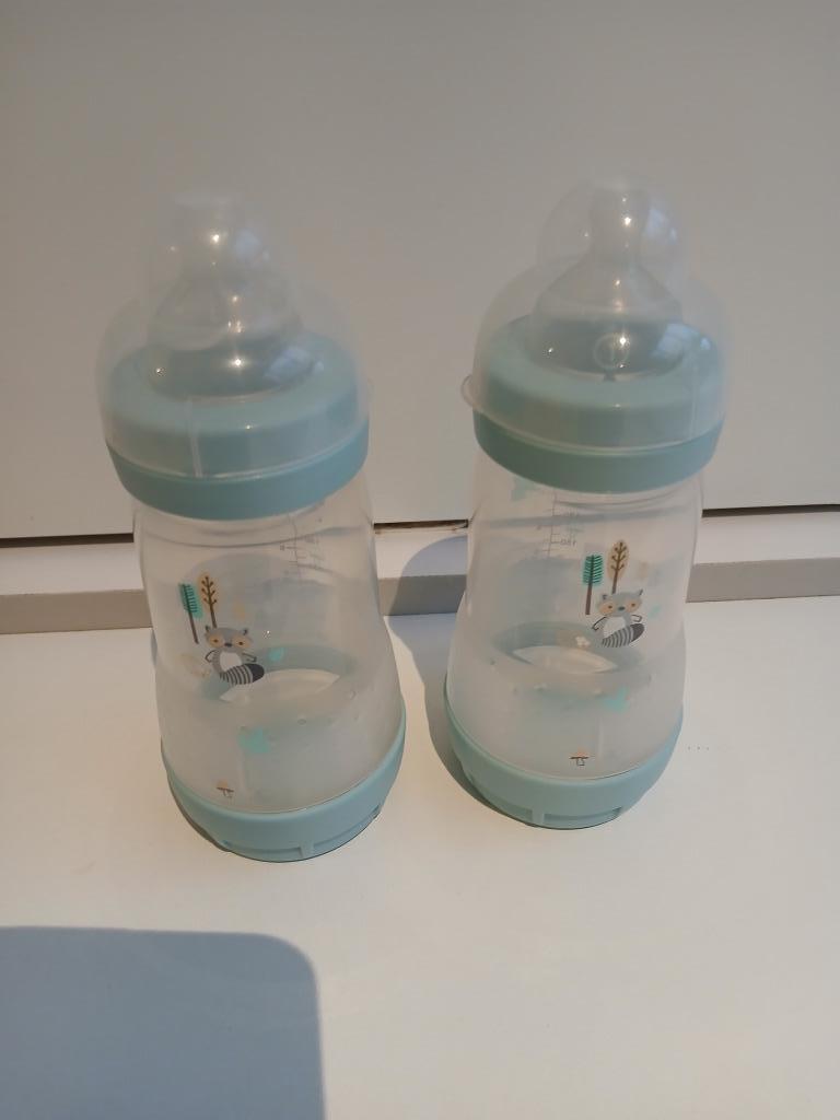 2 NIEUWE zuigflessen MAM - met speen - 260 ml, Ophalen, Nieuw, Overige typen