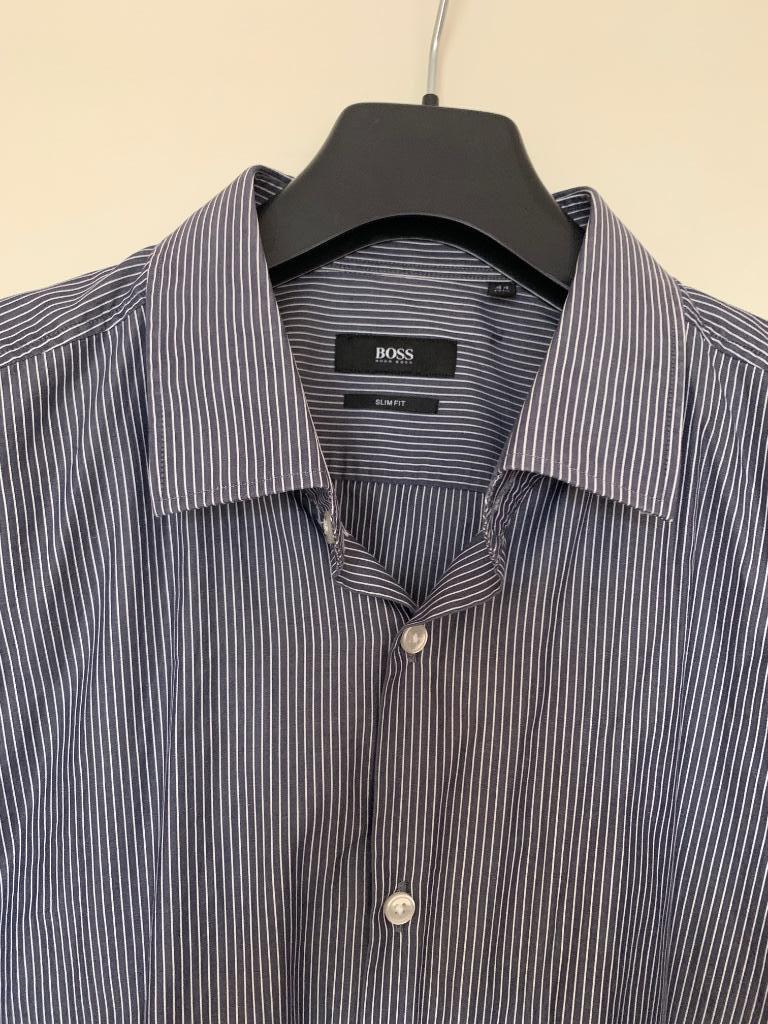 Chemise BOSS t.44 (17 1/2) slim fit bleu rayures fin, Vêtements | Hommes, Chemises, Enlèvement ou Envoi, Comme neuf, Bleu, Hugo Boss