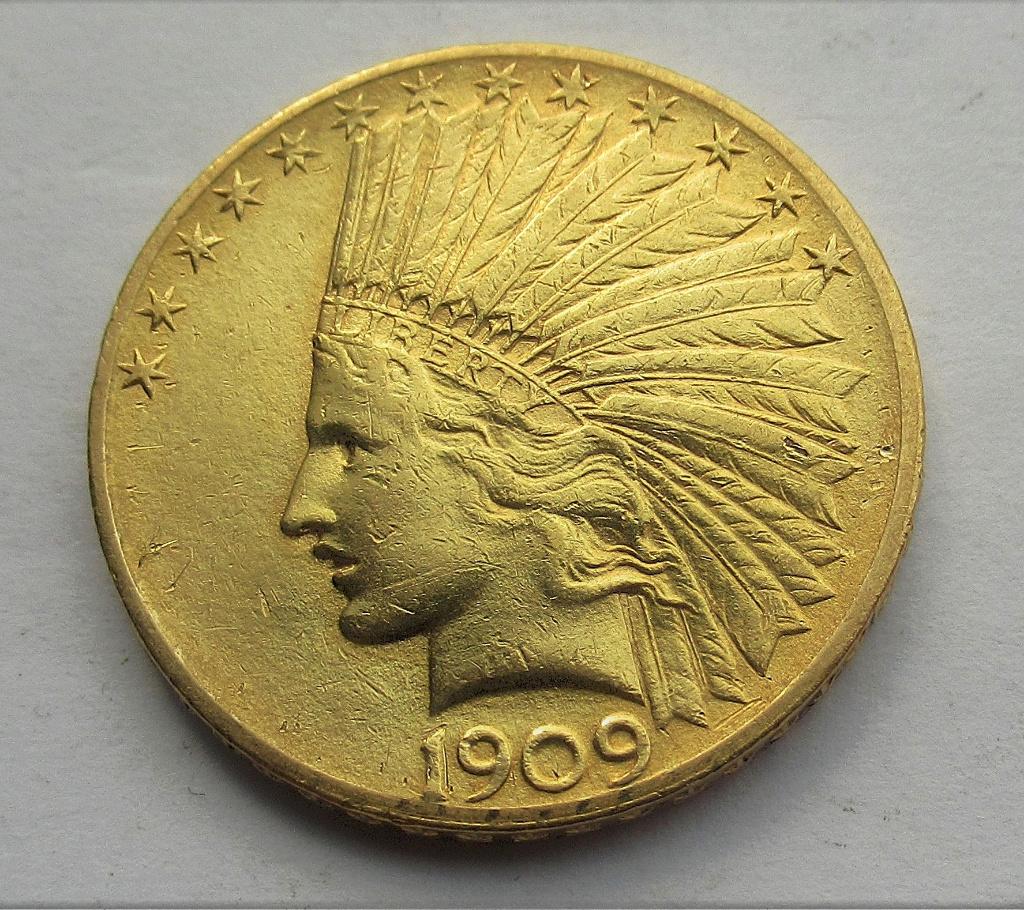 USA, 10 dollars, 1909, Ophalen of Verzenden, Noord-Amerika, Goud