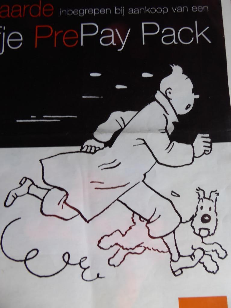 flyer kuifje en bobby / oranje, Ophalen of Verzenden, Kuifje, Zo goed als nieuw