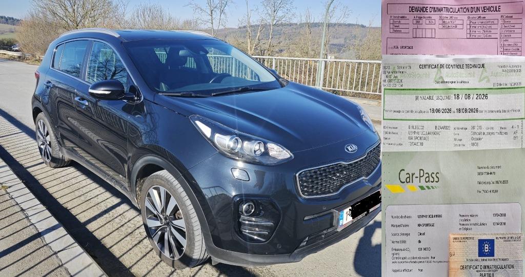 Kia Sportage  2L D 136cv AWD 4x4 2018 Cuir navi full option, Achat, 139 g/km, Euro 6, Boîte manuelle