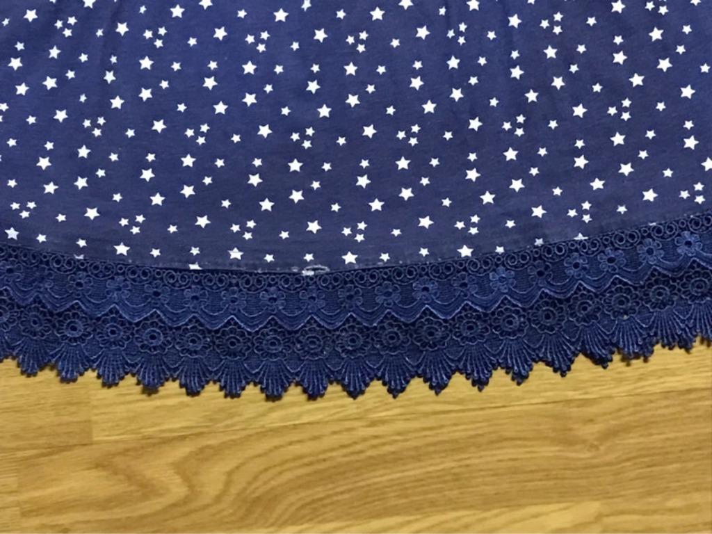 Mooie blauwe jurk met lange mouwen 12 jaar sterren motief, Robe ou Jupe, In extenso, Comme neuf, Fille