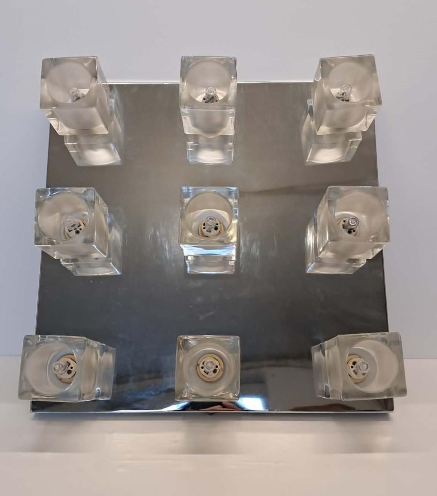 Plafonnier design 9 lumières –  culots G9 (DecoMode Alborz), Huis en Inrichting, Lampen | Plafondlampen, Gebruikt, Glas, Ophalen