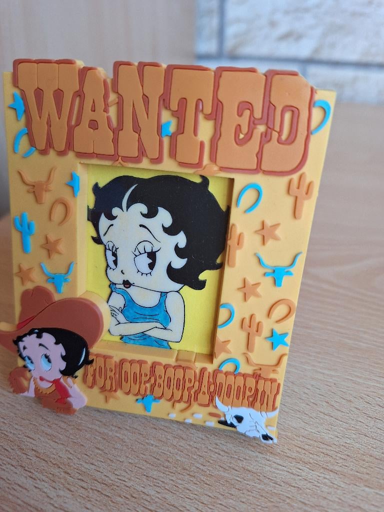 Betty Boop cadre cowboy signé 1996, Collections, Statues & Figurines, Neuf, Humain, Enlèvement ou Envoi