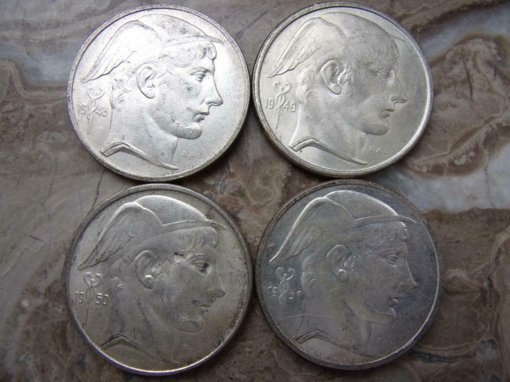 50 francs - Prins Charles - type Mercury 1948-1949-50-51-54, Ophalen of Verzenden, België, Losse munt, Zilver