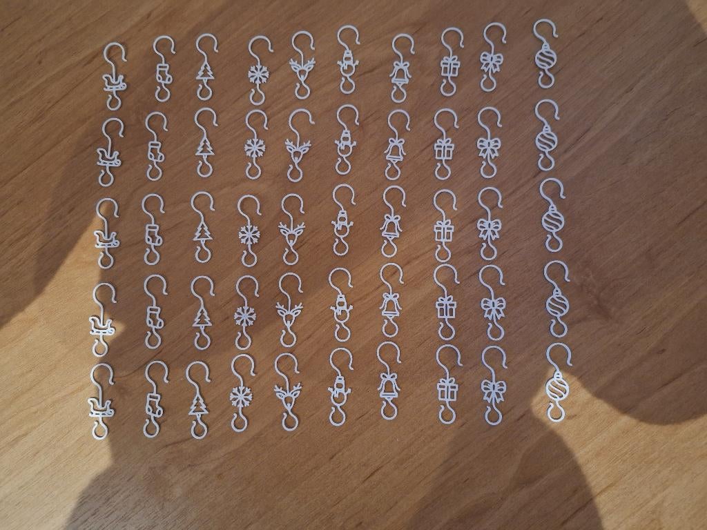 Set van 50 originele 3D geprinte kerstbalhaakjes, NIEUW, Diversen, Ophalen of Verzenden, Nieuw