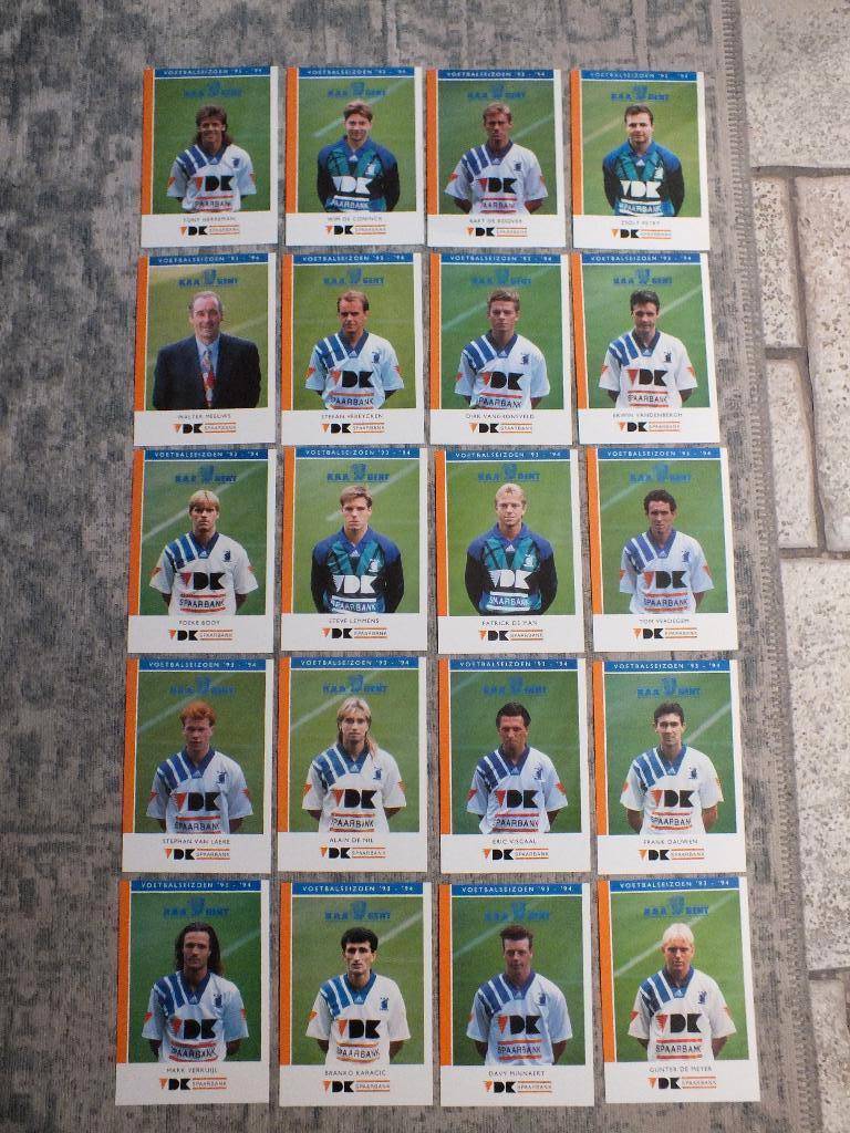 20 SPELERSKAARTEN KAA GENT SEIZOEN 1993-94, Verzamelen, Sportartikelen en Voetbal, Zo goed als nieuw, Spelerskaart, Ophalen of Verzenden