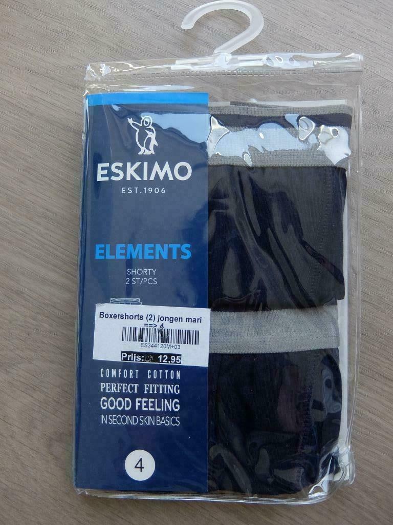 Eskimo - Set 2 blauwe boxershorts jongen. 4 jaar. Nieuw!, Kinderen en Baby's, Nacht- of Onderkleding, Nieuw, Ophalen of Verzenden